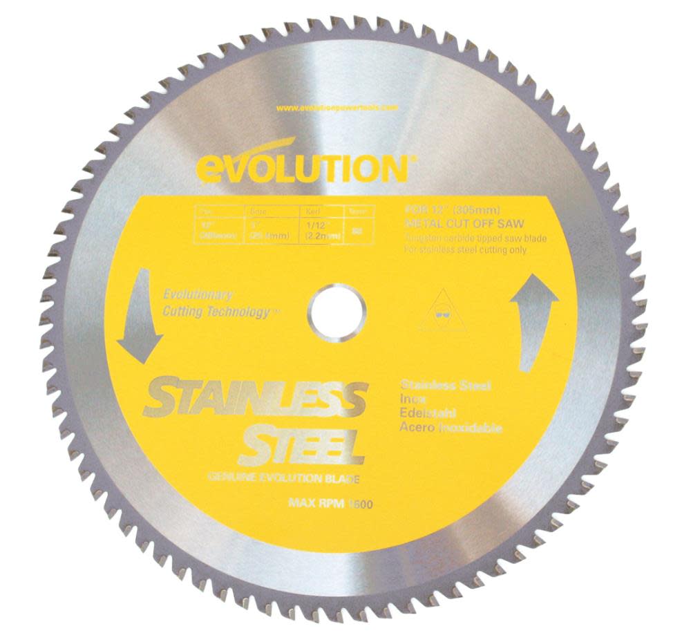 Evolution Power Tools 12-in 80-Tooth Dry Standard Tungsten Carbide-Tipped Steel Circular Saw Blade - Ascmtools