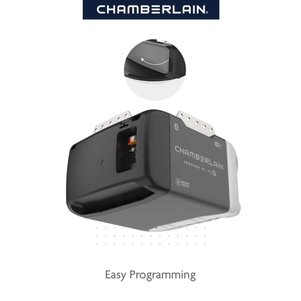 Chamberlain Garage Door Opener 1/2 HP Wi-Fi Quiet Belt Drive with Battery Backup - Ascmtools