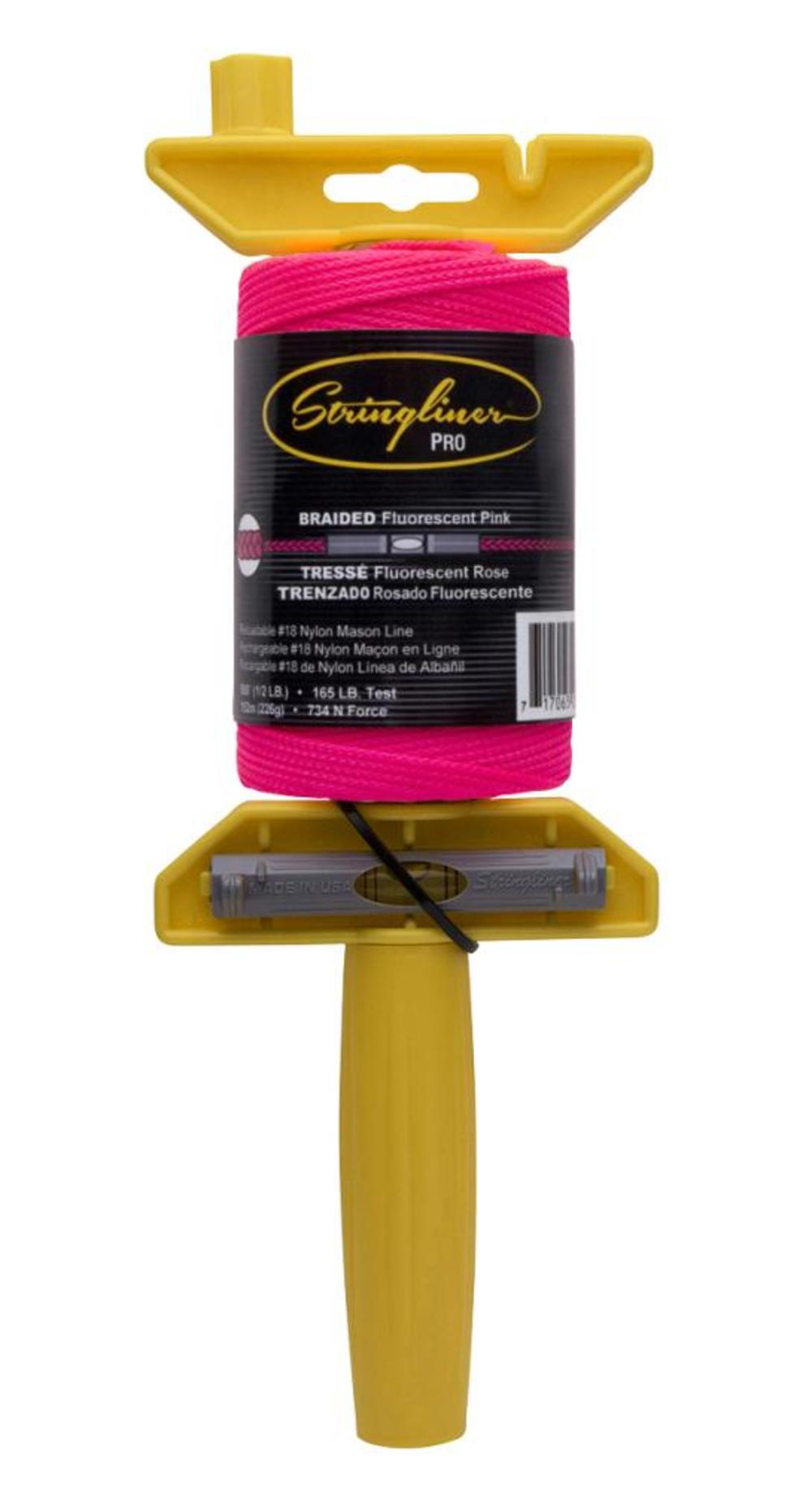 US Tape Level Wiz Reel with 500 Ft. Braided Flo Pink Line - Ascmtools