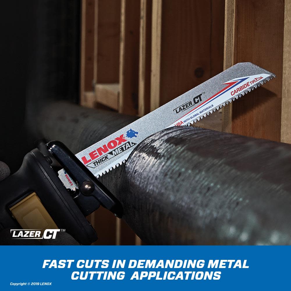 Lenox 6″ 8TPI LAZER CT Reciprocating Saw Blade 3pk - Ascmtools