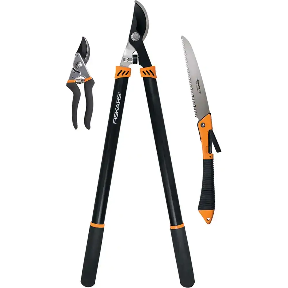 Fiskars Lopper Pruner & Saw Set 3pc with Contour Grip Handle - Ascmtools