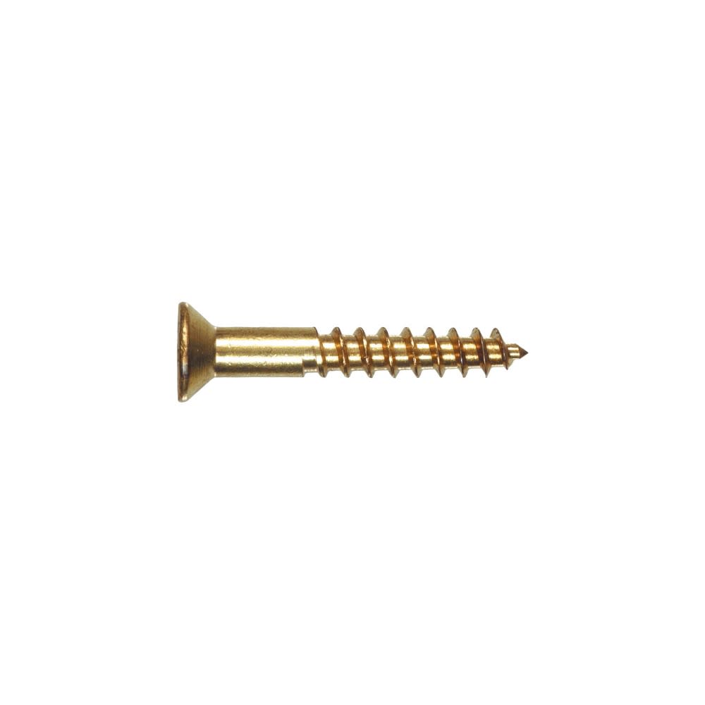 Hillman #8 x 1 1/4″ Brass Flat Head Phillips Wood Screw 100pk - Ascmtools