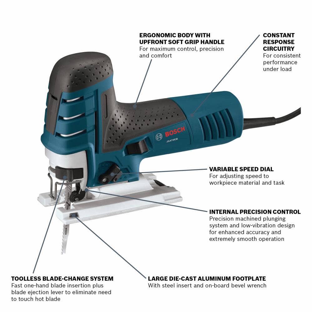 Bosch Reconditioned 7 Amp Barrel-Grip Jig Saw - Ascmtools