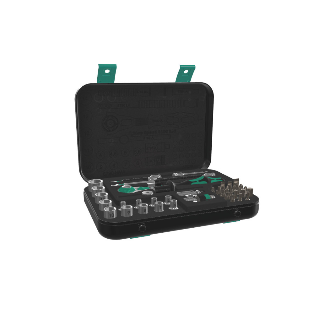Wera Tools 42pc 1/4″ Drive 8100 SA 2 Zyklop Speed Ratchet Set - Ascmtools