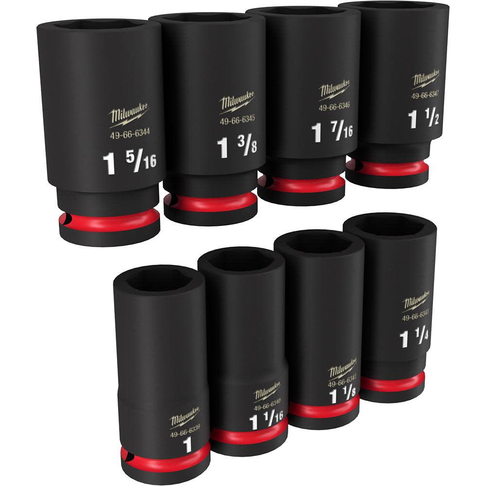 Milwaukee Impact Socket 3/4″ Drive SAE 6 Point 8pc - Ascmtools