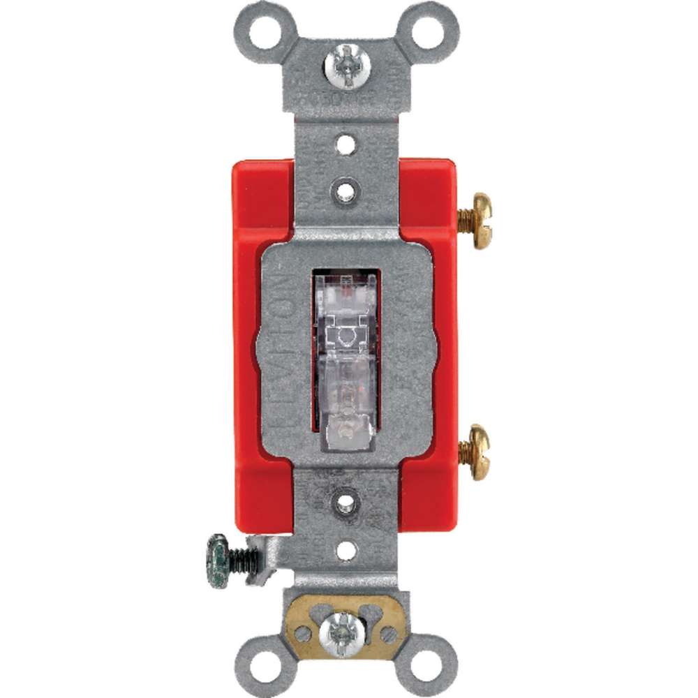 Leviton 20A 120V Metal Clear 1 Pole Illuminated Toggle Switch - Ascmtools