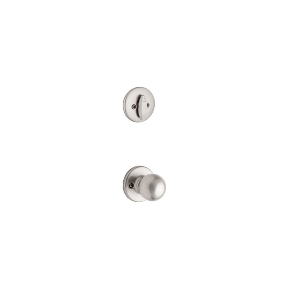 Kwikset Satin Nickel Dakota Single Cylinder Handleset with Polo Knob - Ascmtools