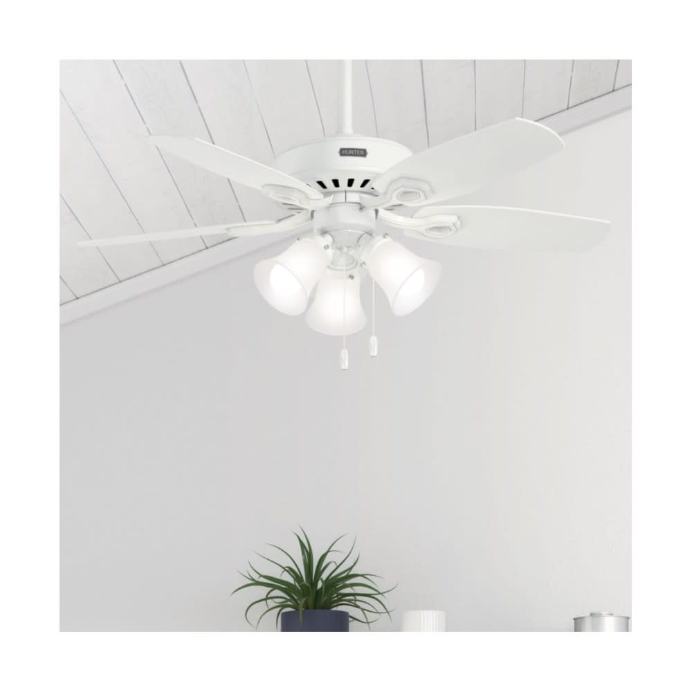 Hunter Fan Builder Ceiling Fan 42″ LED Indoor Snow White - Ascmtools