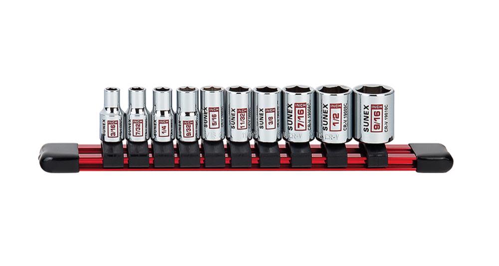 Sunex 1/4″ Dr SAE 6 Pt Skt 10 Pc Set - Ascmtools