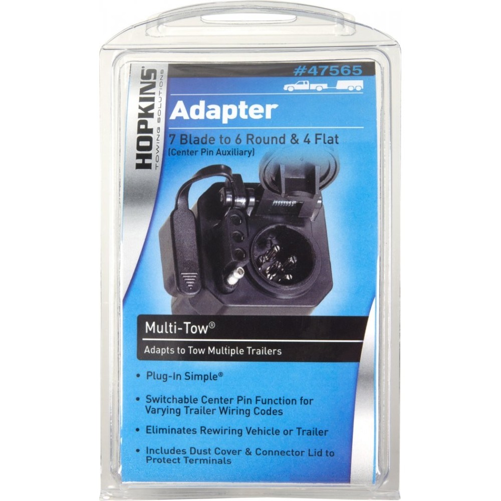Hopkins Multi Tow Trailer Adapter 7 Blade to 6 Round & 4 Flat - Ascmtools