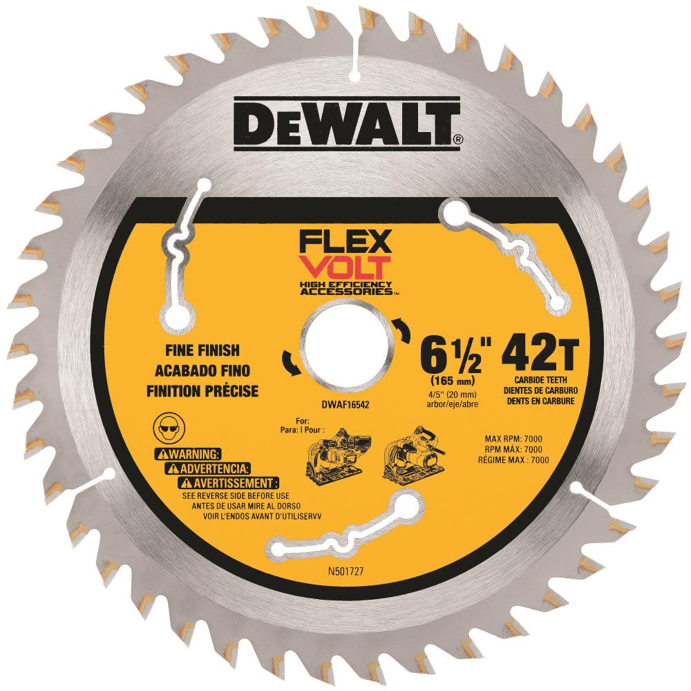 DEWALT FLEXVOLT Track Saw Blade 6 1/2″ 42T - Ascmtools