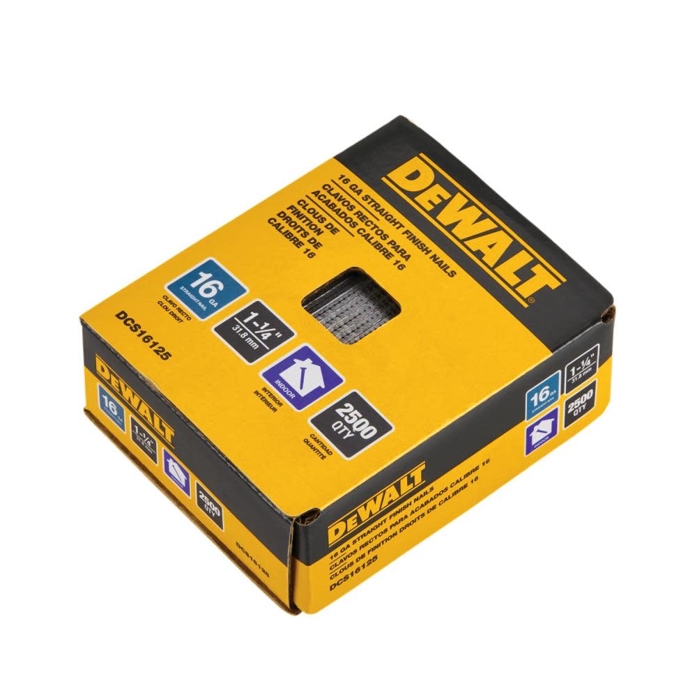 DEWALT 1-1/4 Straight 16 Gauge Finishing Nails (2500 pk) - Ascmtools