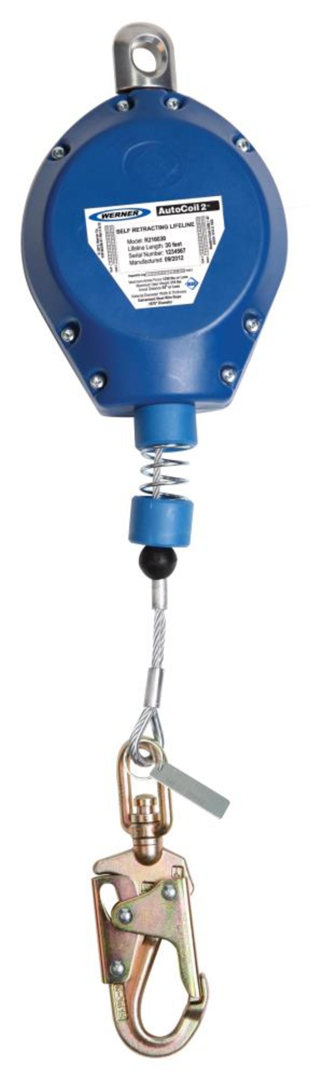 Werner AutoCoil 2 30ft Steel Cable Self-Retracting Lifeline - Ascmtools