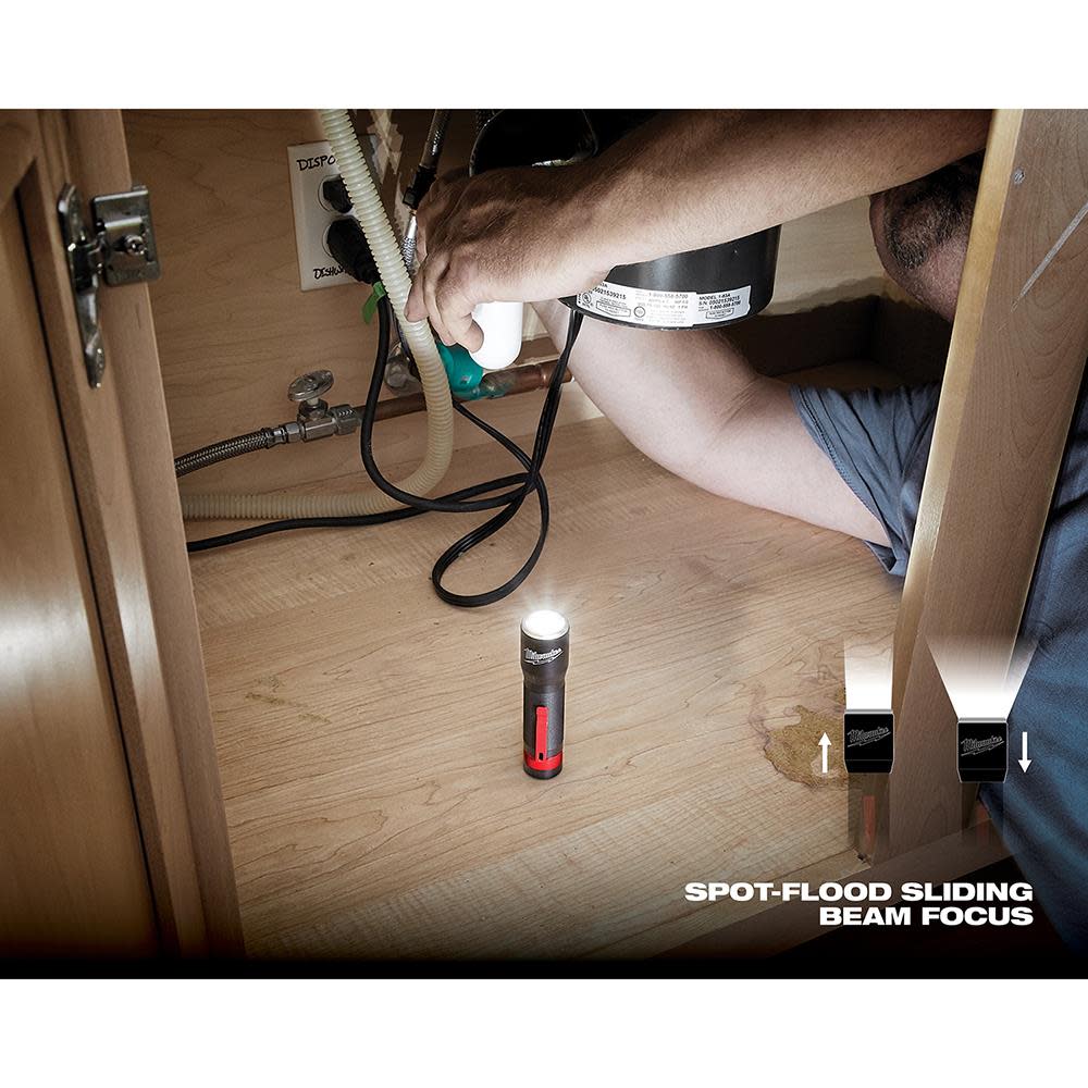 Milwaukee 325-Lumen LED Focusing Flashlight with Holster - Ascmtools