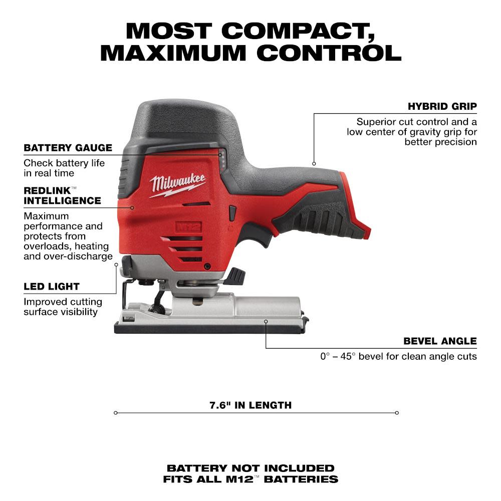 Milwaukee M12 High Performance Jig Saw (Tool Only) - Ascmtools