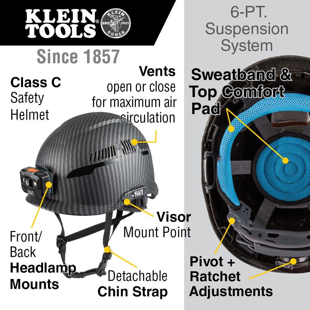 Klein Tools Safety Helmet Class C Headlamp - Ascmtools