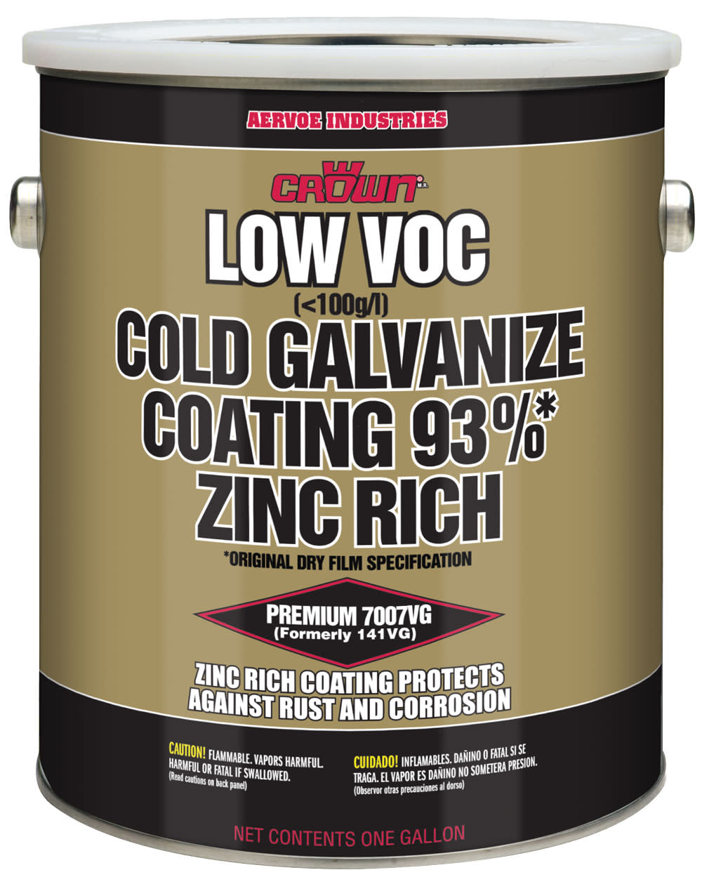 Crown Cold Galvanizing Coating 93% Zinc Rich VOC Content 1 Gallon - Ascmtools