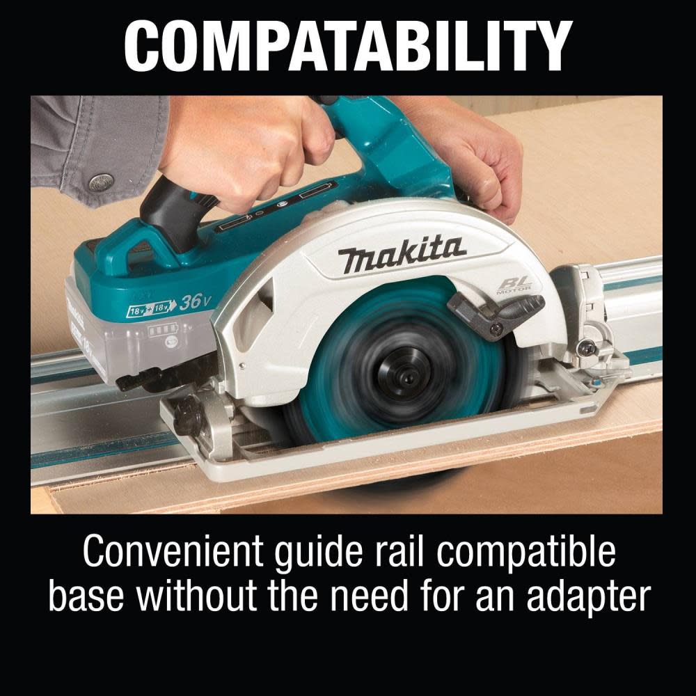 Makita 18V X2 LXT 36V 7 1/4 Circular Saw with Guide Rail Compatible Bare Tool - Ascmtools