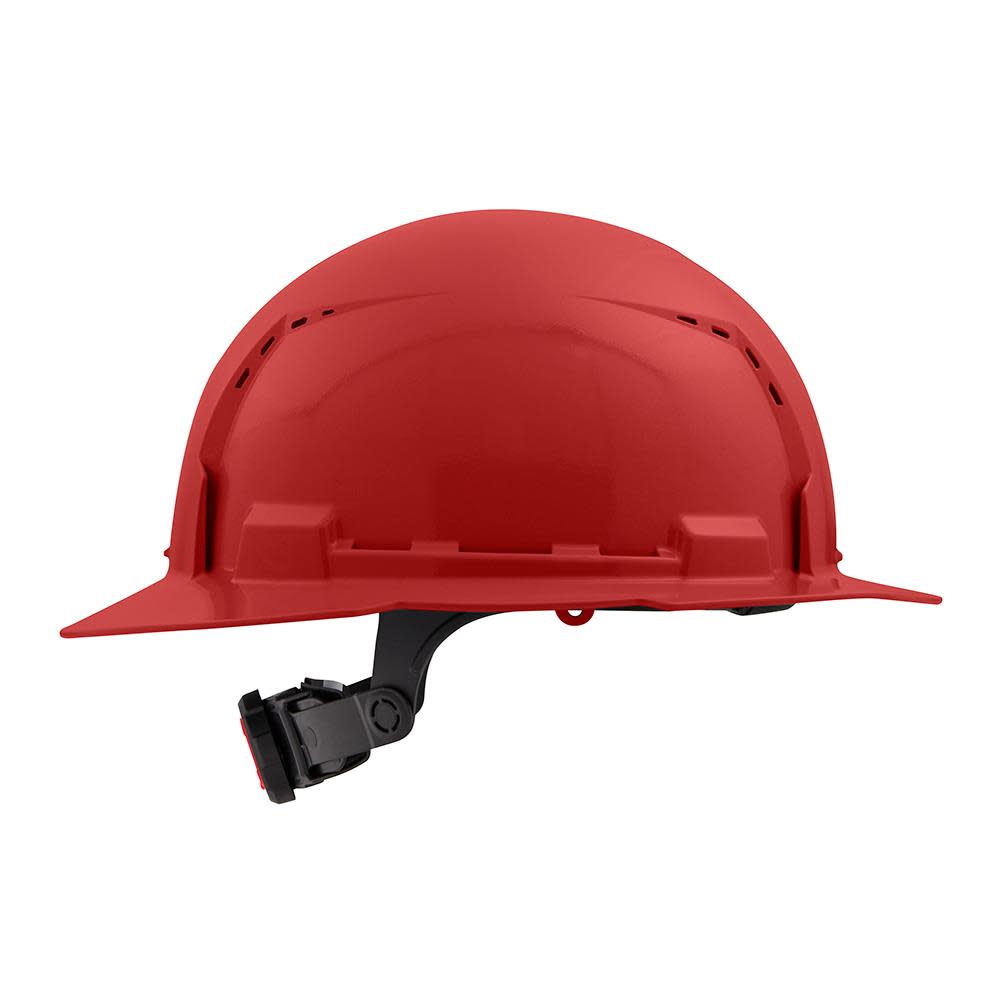 Milwaukee Red Full Brim Vented Hard Hat with 6pt Ratcheting Suspension Type 1 Class C - Ascmtools