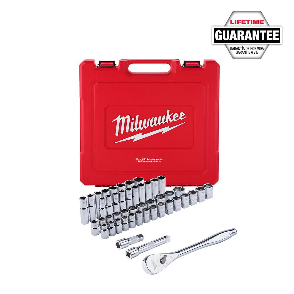 Milwaukee 47pc 1/2″ Tool Set SAE & Metric & 8pc Tool Set Bundle - Ascmtools