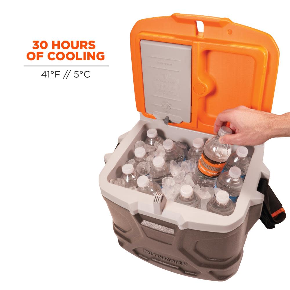 Ergodyne Chill Its 5170 Industrial Hard Sided Cooler 17 Quart Single Orange & Gray - Ascmtools