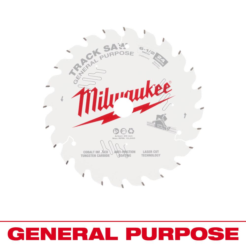 Milwaukee 6 1/2″ 24T General Purpose Track Saw Blade - Ascmtools