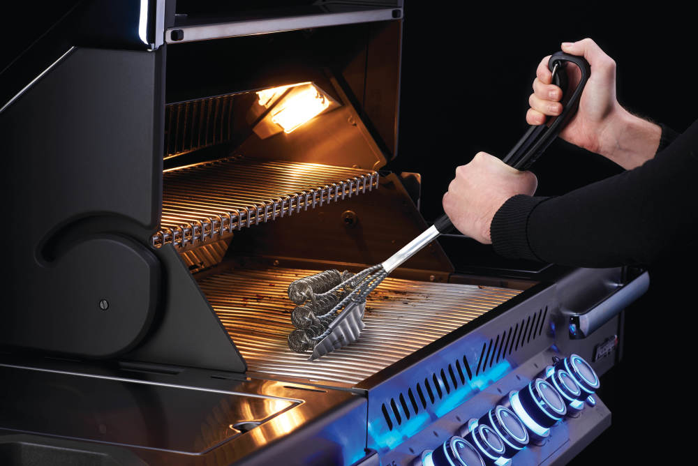 Napoleon Bristle-Free Triple-Row Grill Brush for use on Stainless Steel Cooking Grids - Ascmtools