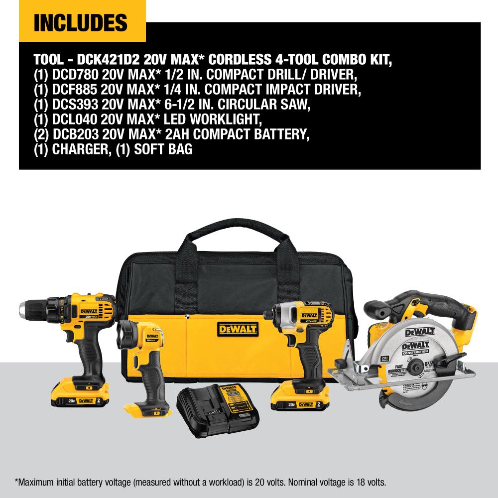 DEWALT DW 20V MX 4-Tool Combo Kit W Saws - Ascmtools