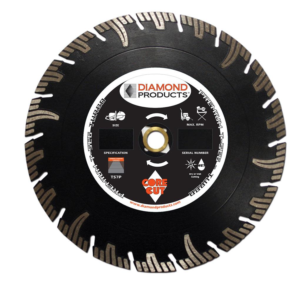 10 In. x .095 In. x 7/8 In. Premium Black T-Seg Turbo Blade - Ascmtools