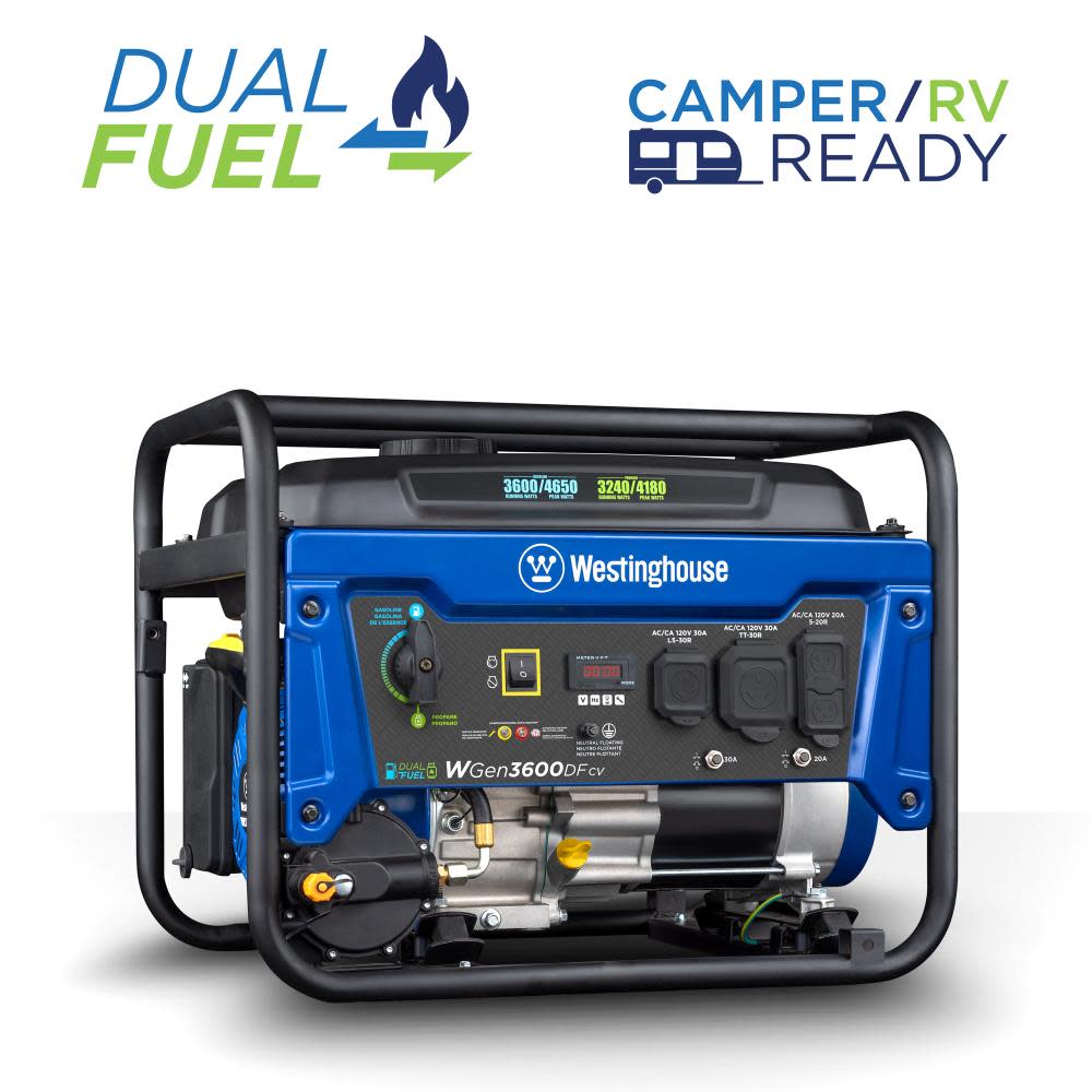Westinghouse Outdoor Power Dual Fuel Portable Generator with CO Sensor - Ascmtools