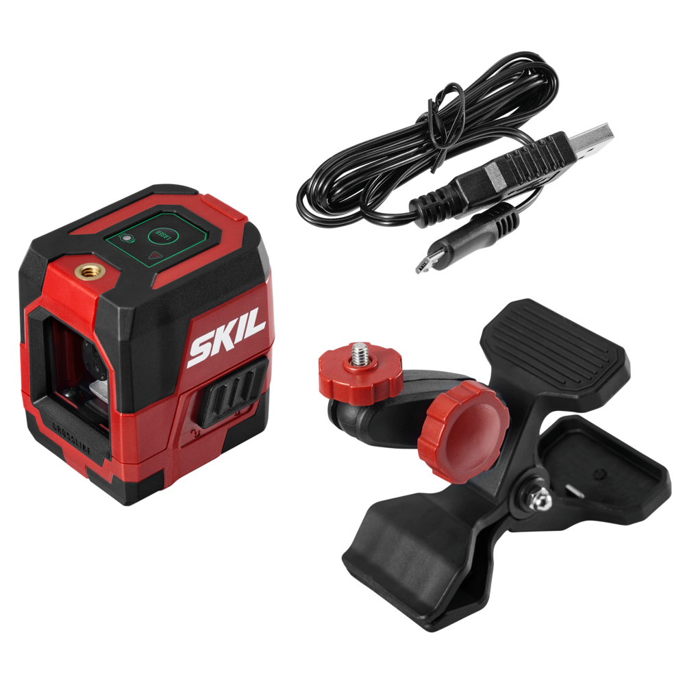 SKIL Green Cross Laser Level Self Leveling with Clamp - Ascmtools