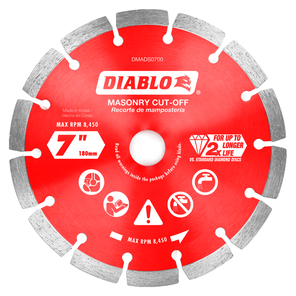 Diablo Tools 7″ Diamond Segmented Cut-Off Discs for Masonry - Ascmtools