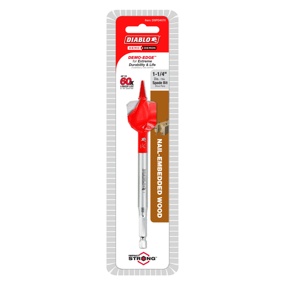 Diablo Tools 1 1/4″x6″ Demo Demon Spade Bit for Nail Embedded Wood - Ascmtools
