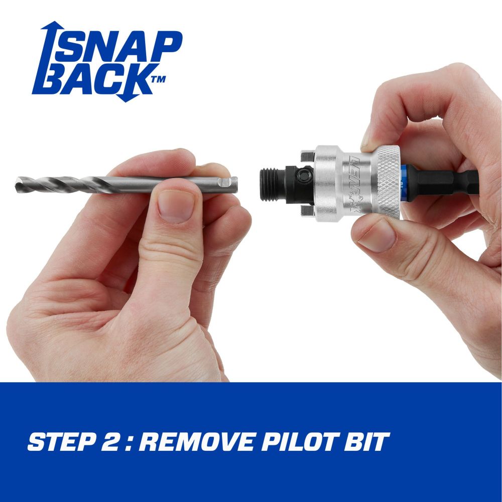Lenox SNAP-BACK Quick Change Hole Saw Arbor 9/16 – 1 3/16″ 3/8 S - Ascmtools
