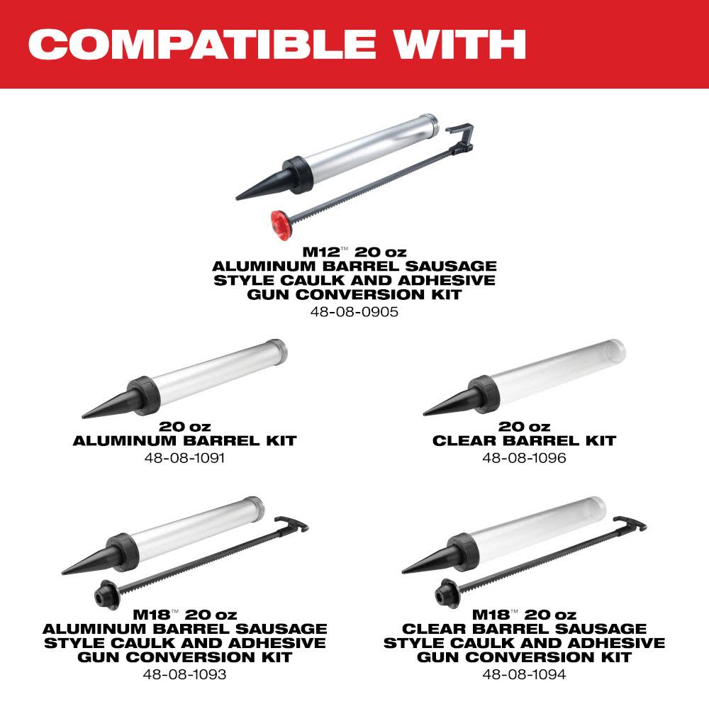 Milwaukee M12 Sausage Caulk Gun Kit - Ascmtools