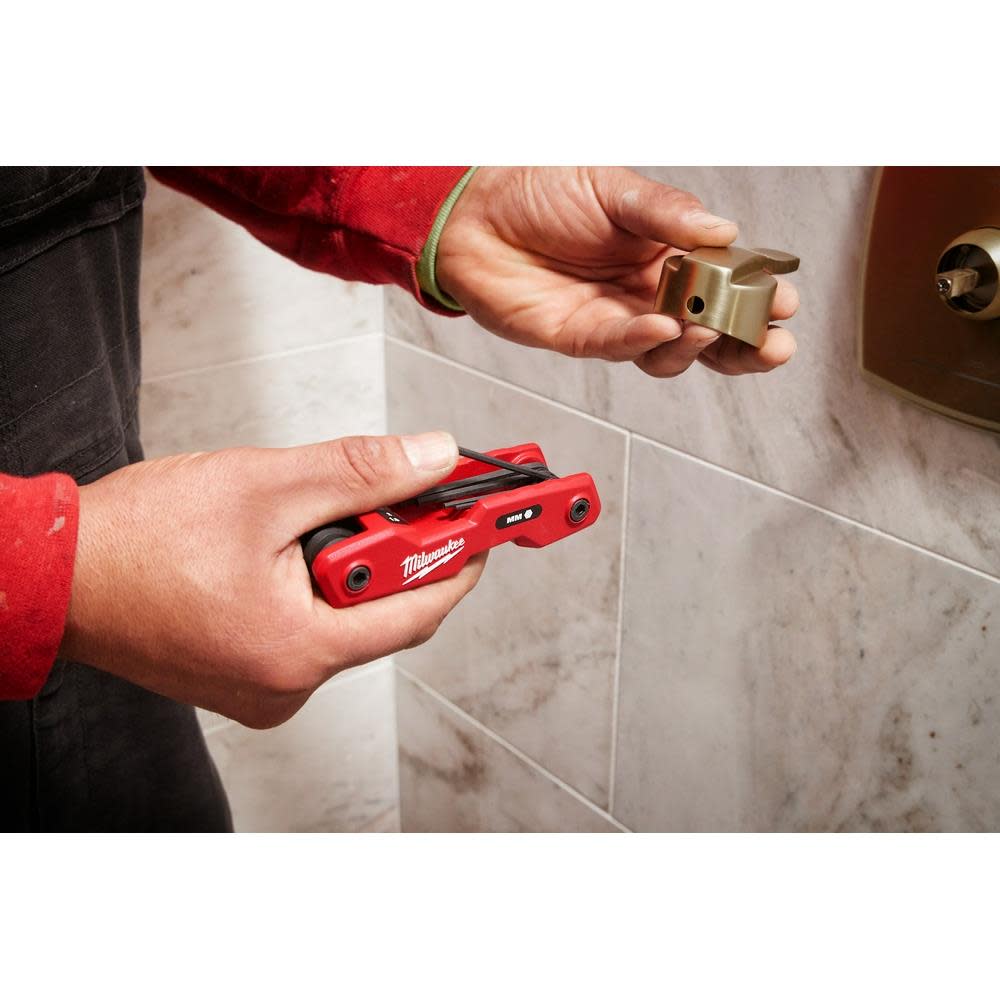 Milwaukee 8 Key Folding Hex Key Set Metric - Ascmtools