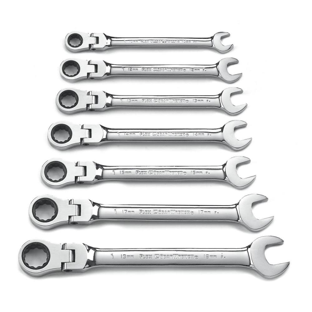 GEARWRENCH Ratcheting Wrench Set 7 pc. Metric Flex Combination - Ascmtools