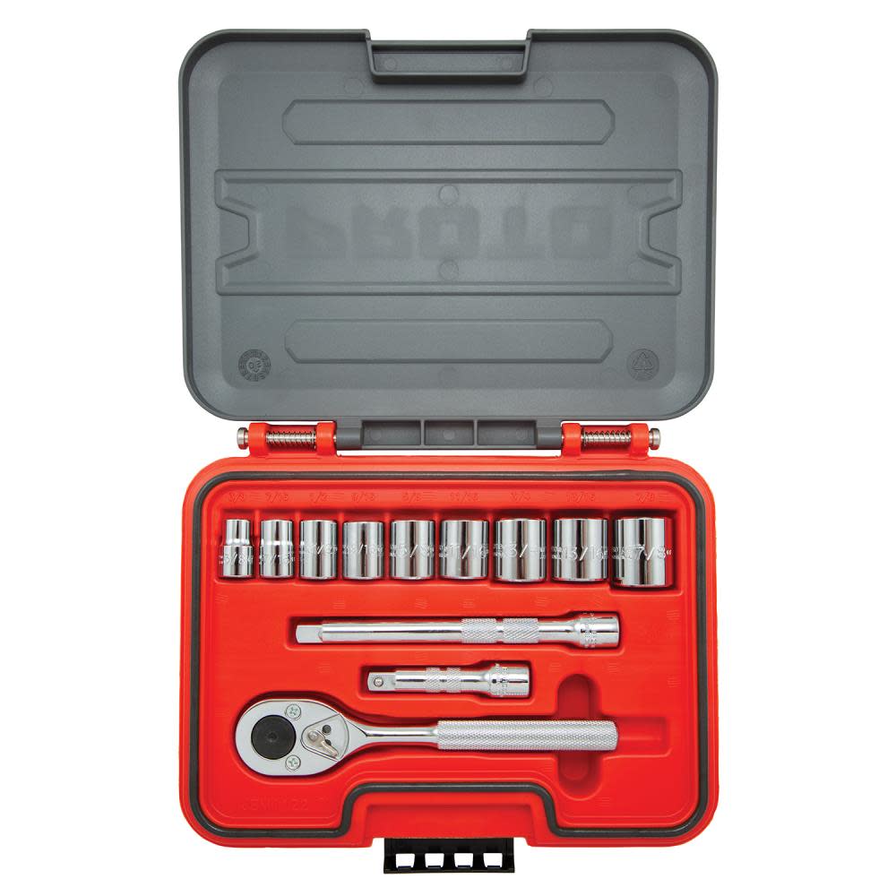 Proto Socket Set 3/8 DR 12pc SAE 6pt - Ascmtools