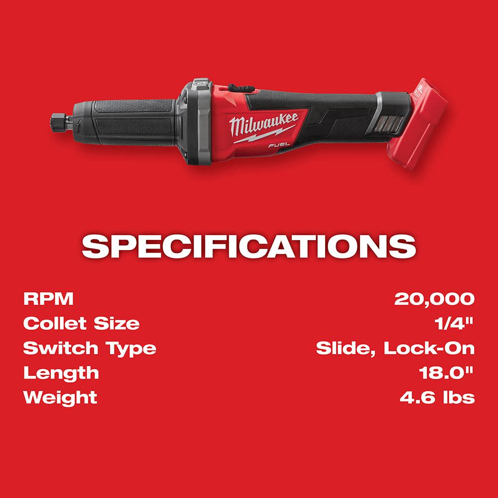 Milwaukee M18 FUEL 1/4 in. Die Grinder (Tool Only) - Ascmtools