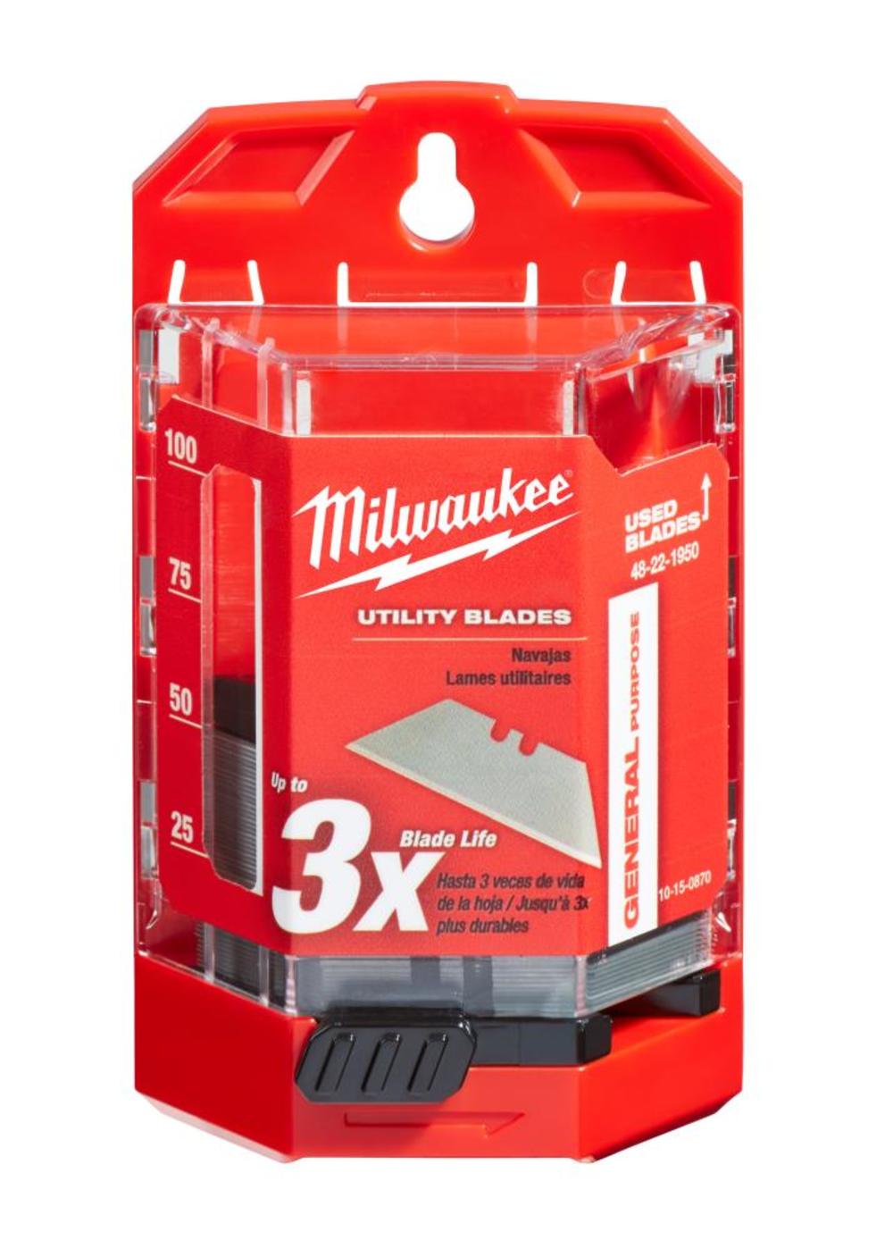 Milwaukee 50-Piece General Purpose Utility Blades with Dispenser - Ascmtools