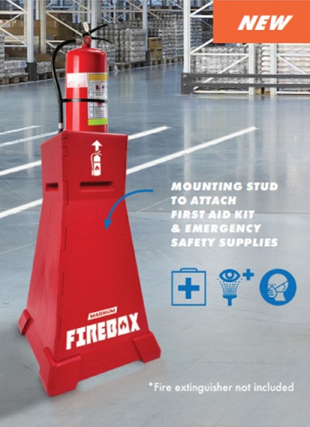 Magnum Tool Group FIREBOX Emergency Fire Extinguisher Safety Station Stand - Ascmtools