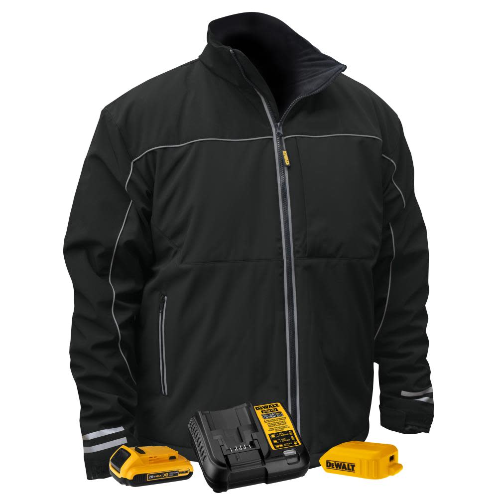 DEWALT Unisex Lightweight Heated Kit Soft Shell Black Work Jacket 2X - Ascmtools