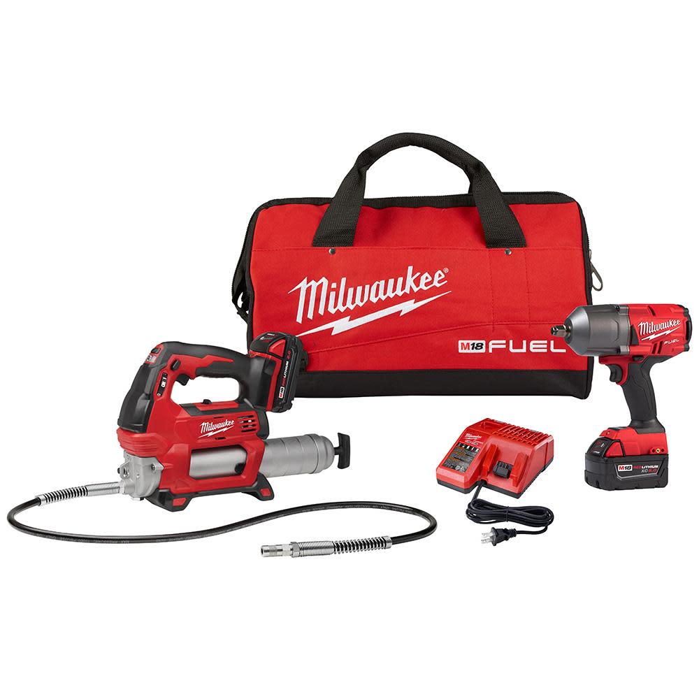 Milwaukee M18 FUEL HTIW with Grease Gun Kit - Ascmtools
