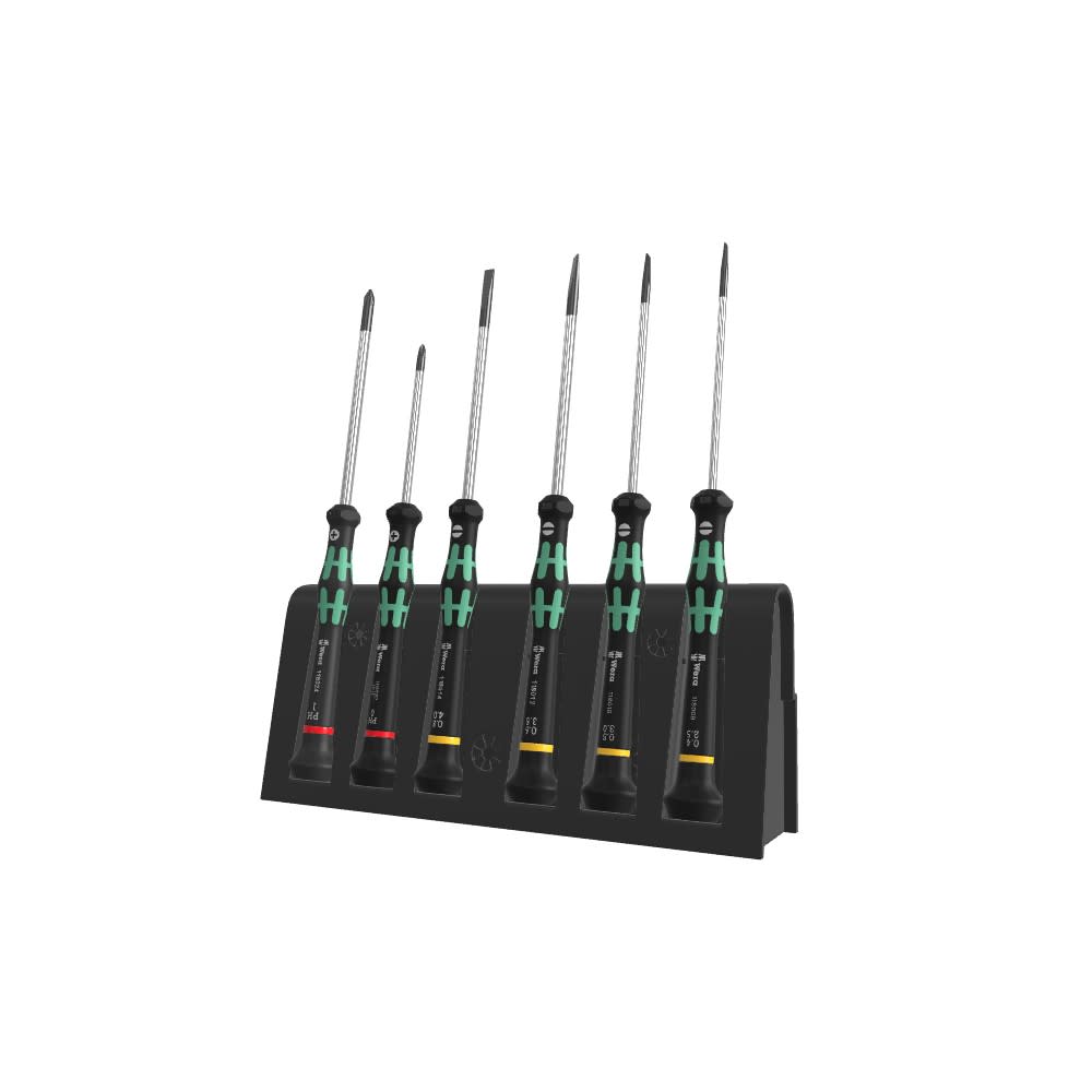 Wera Tools 6pc 2035/6 B Micro Screwdriver Set with Rack - Ascmtools