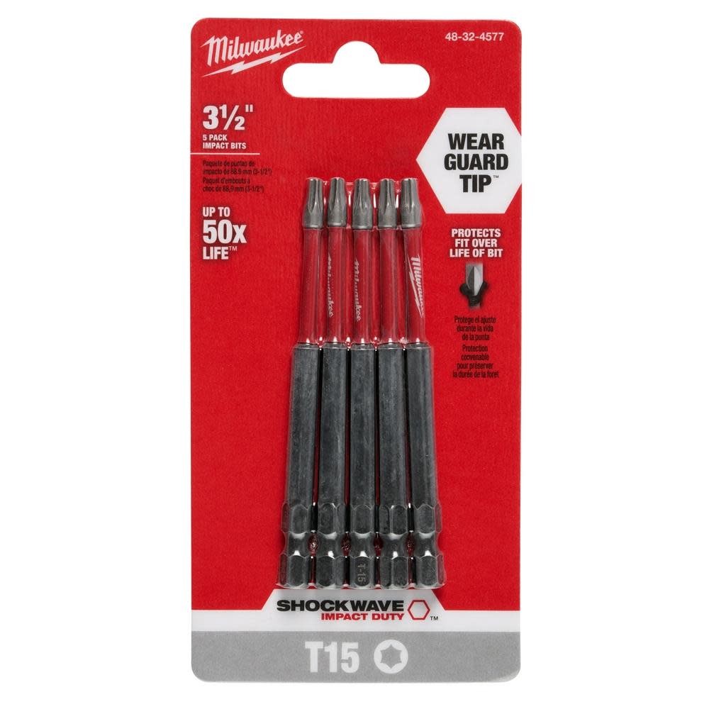Milwaukee SHOCKWAVE 3.5 in. T15 Impact Driver Bits 5PK - Ascmtools