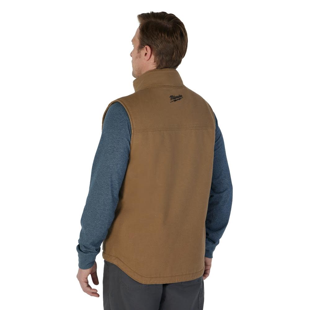 Milwaukee Heavy Duty Sherpa Lined Vest Brown Large - Ascmtools