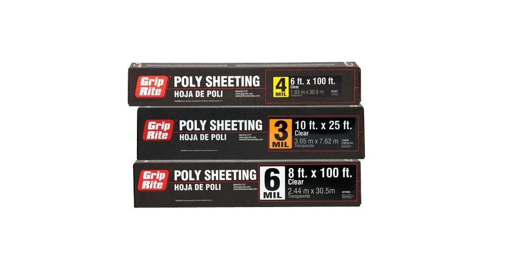 Grip Rite 16 Ft. x 100 Ft. x 6 Mil Medium Duty Clear Poly Sheeting - Ascmtools