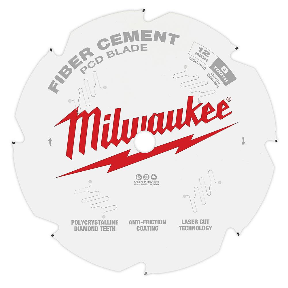 Milwaukee 12 in. PCD/Fiber Cement Circular Saw Blade - Ascmtools