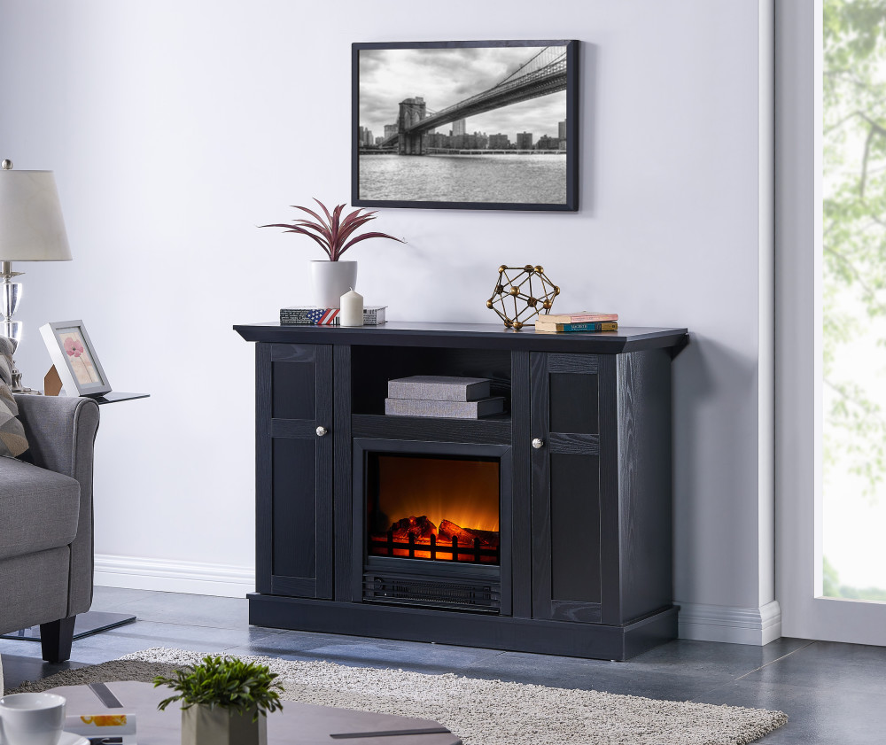 Hearthpro 42.5″ Wall/Corner Media Fireplace in Black - Ascmtools