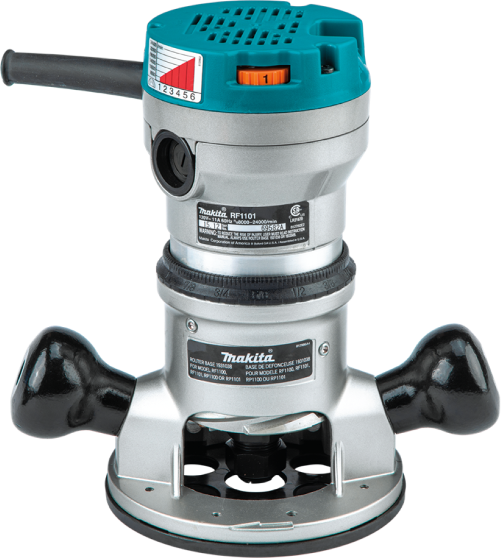 Makita Router 11-Amp 2-1/4 HP Motor with 1/2″ and 1/4″ Collets - Ascmtools